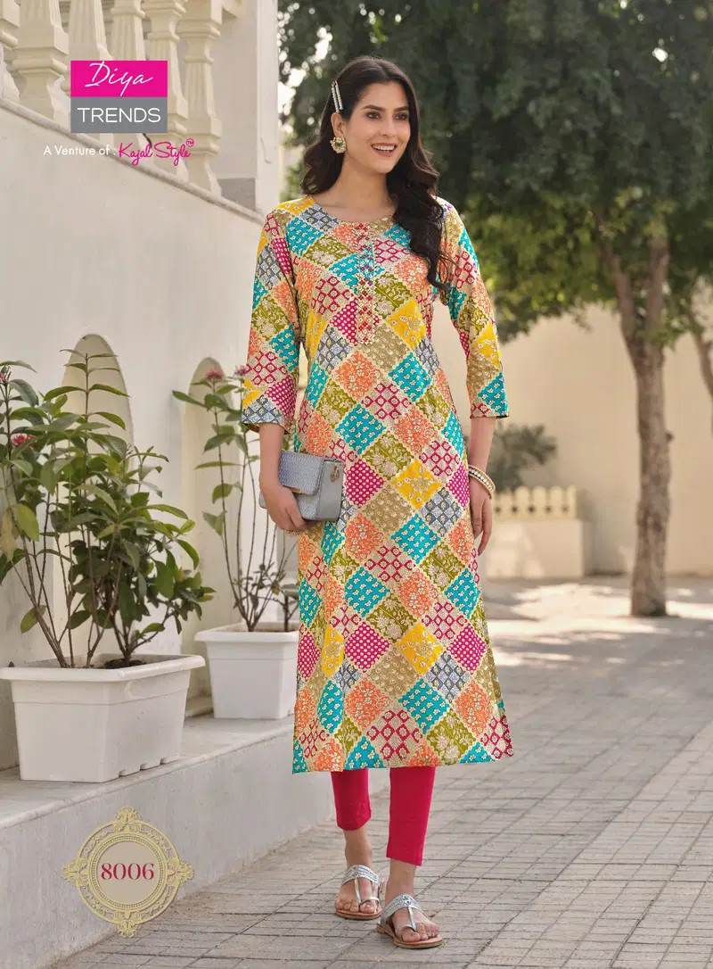 Garden City Vol 8 By Diya Trends  Casual Wear Straight Kurtis Wholesalers In Delhi
